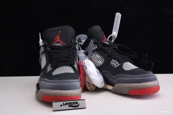 Cheap TBK Off CV9388-001 Air x Bred White Retro 4 Jordan 0524